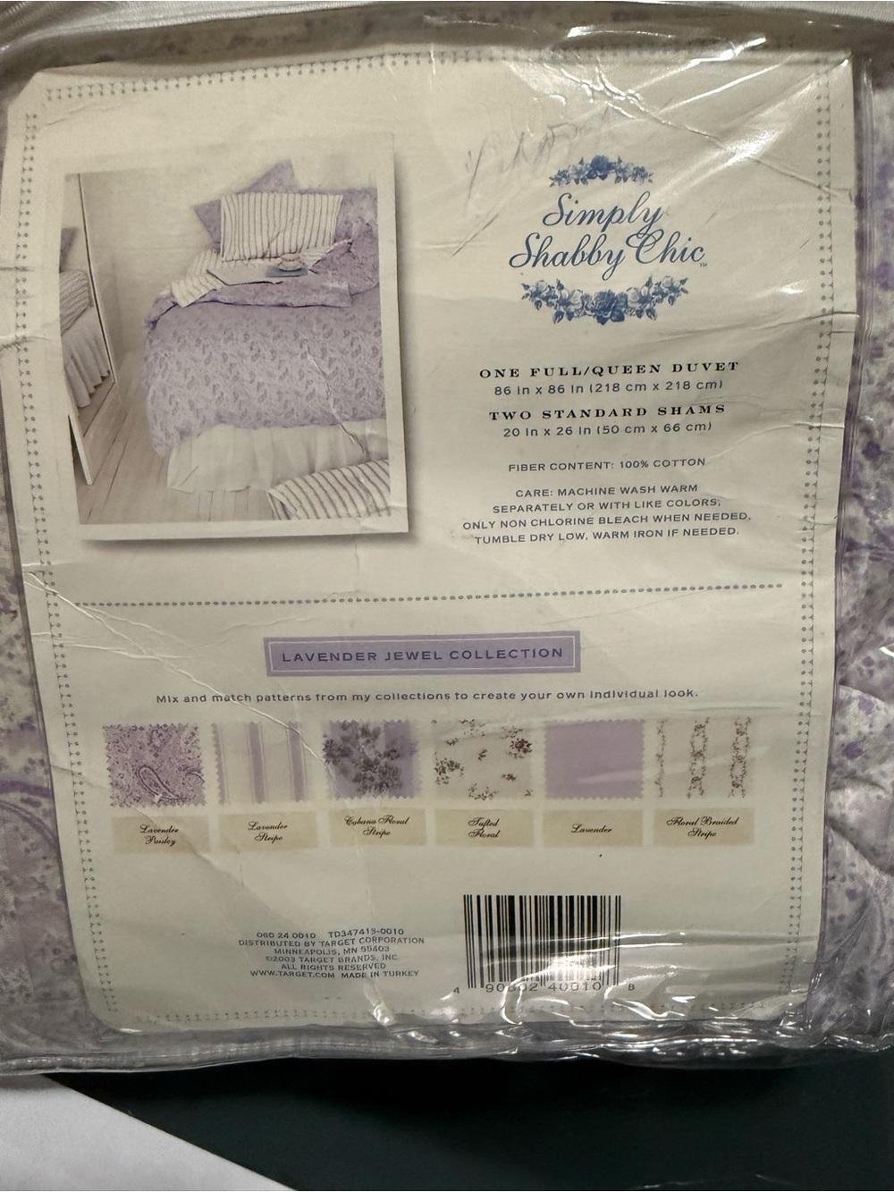 Simply Shabby Chic Lavender Floral Full/Queen Duvet Set - Picture 2 of 3
